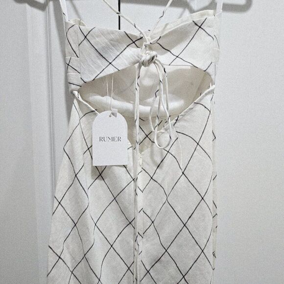 New Rumer The Label - M -  Quinn Bias Cut Out Maxi Dress In Ivory $299 - Picture 10 of 12